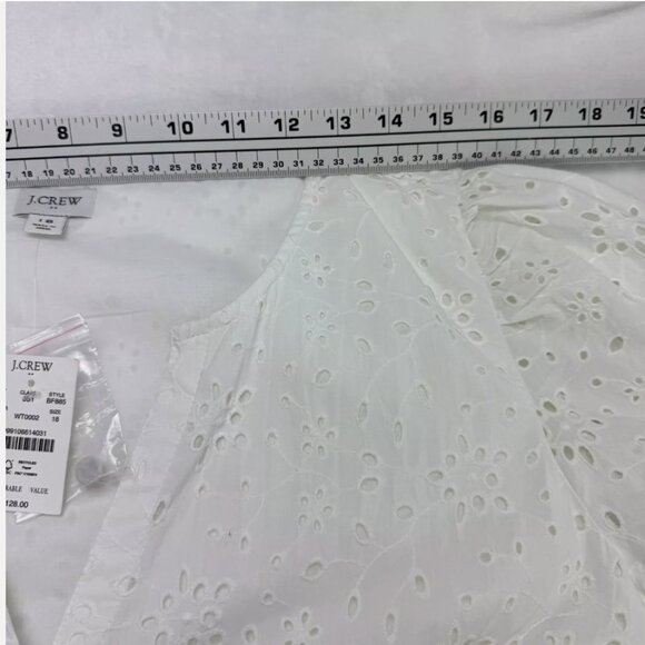 J. Crew Factory Eyelet Midi Dress Puff Sleeve Boho Summer Graduation Coastal - Picture 14 of 16